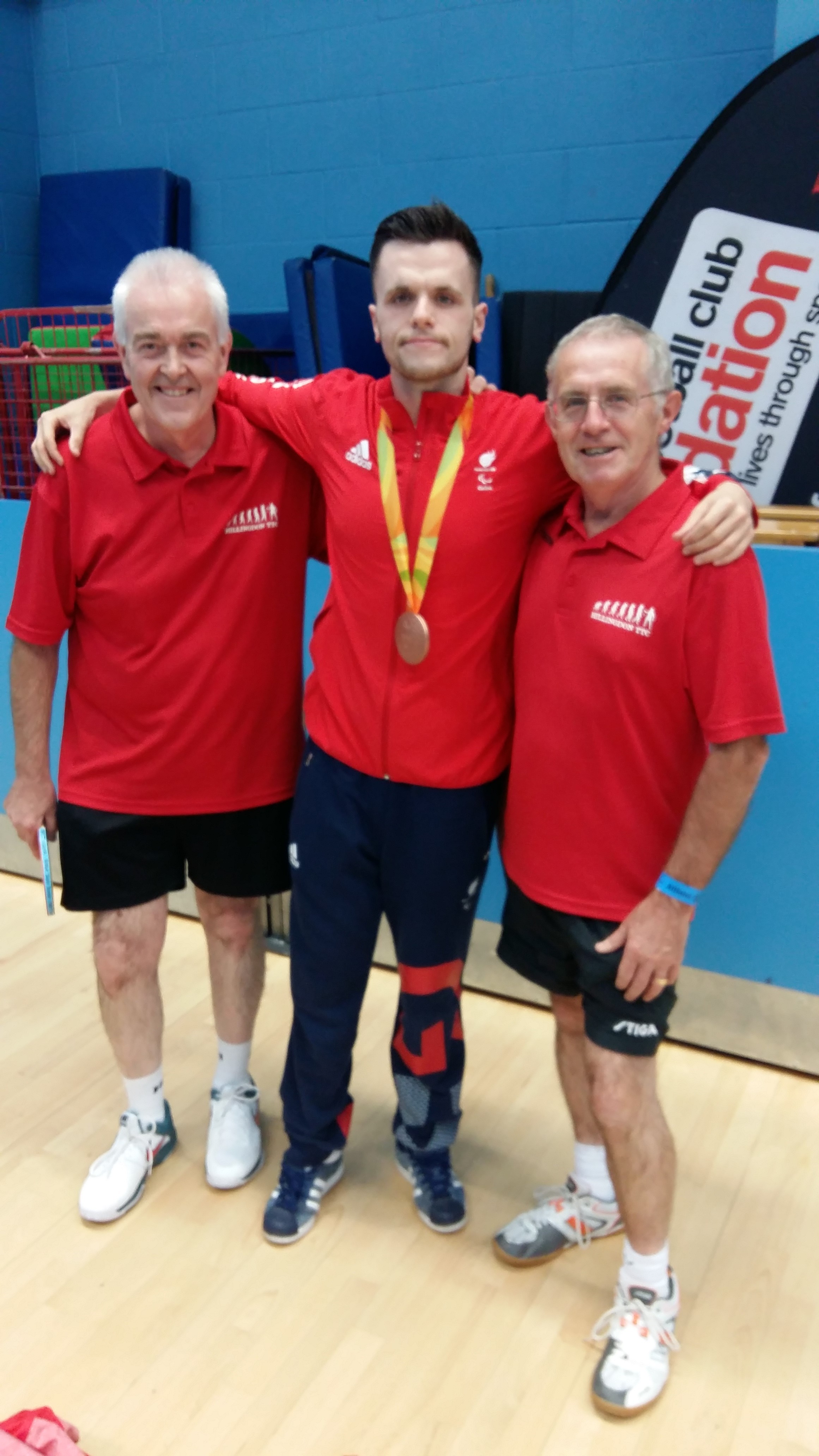 Ron and George with Aaron McKibbin - A member of the British team that won the bronze medal